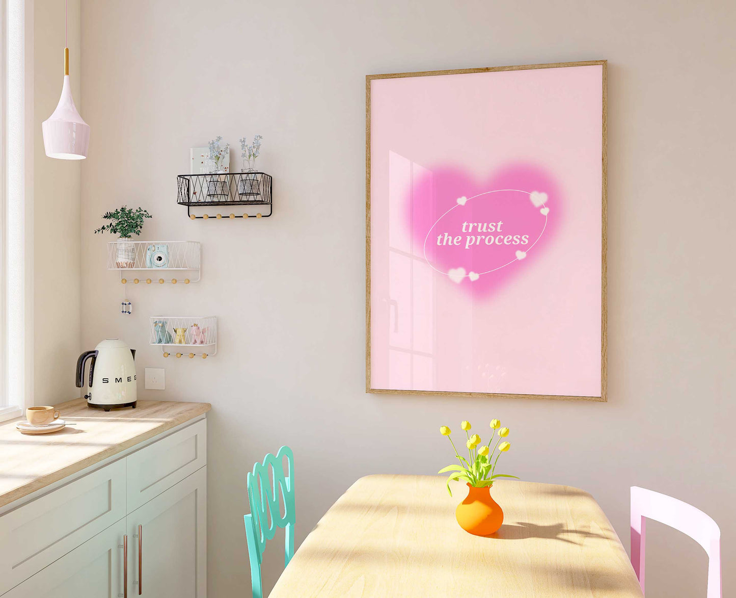 Heart Aura Print - Energy Print - Aura Poster - Spiritual - Affirmation Wall Art - Femininity Poster - Trendy Decor - Pink Aura Poster