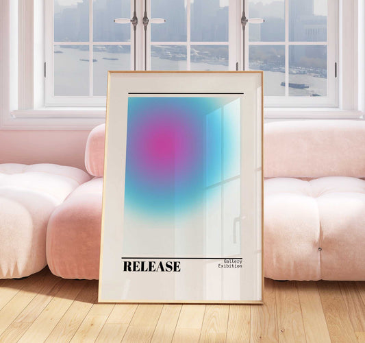 Release Aura Print - Energy Print - Aura Poster - Spiritual - Affirmation Wall Art - Gradient Poster - Girls Bedroom - Pastel Decor