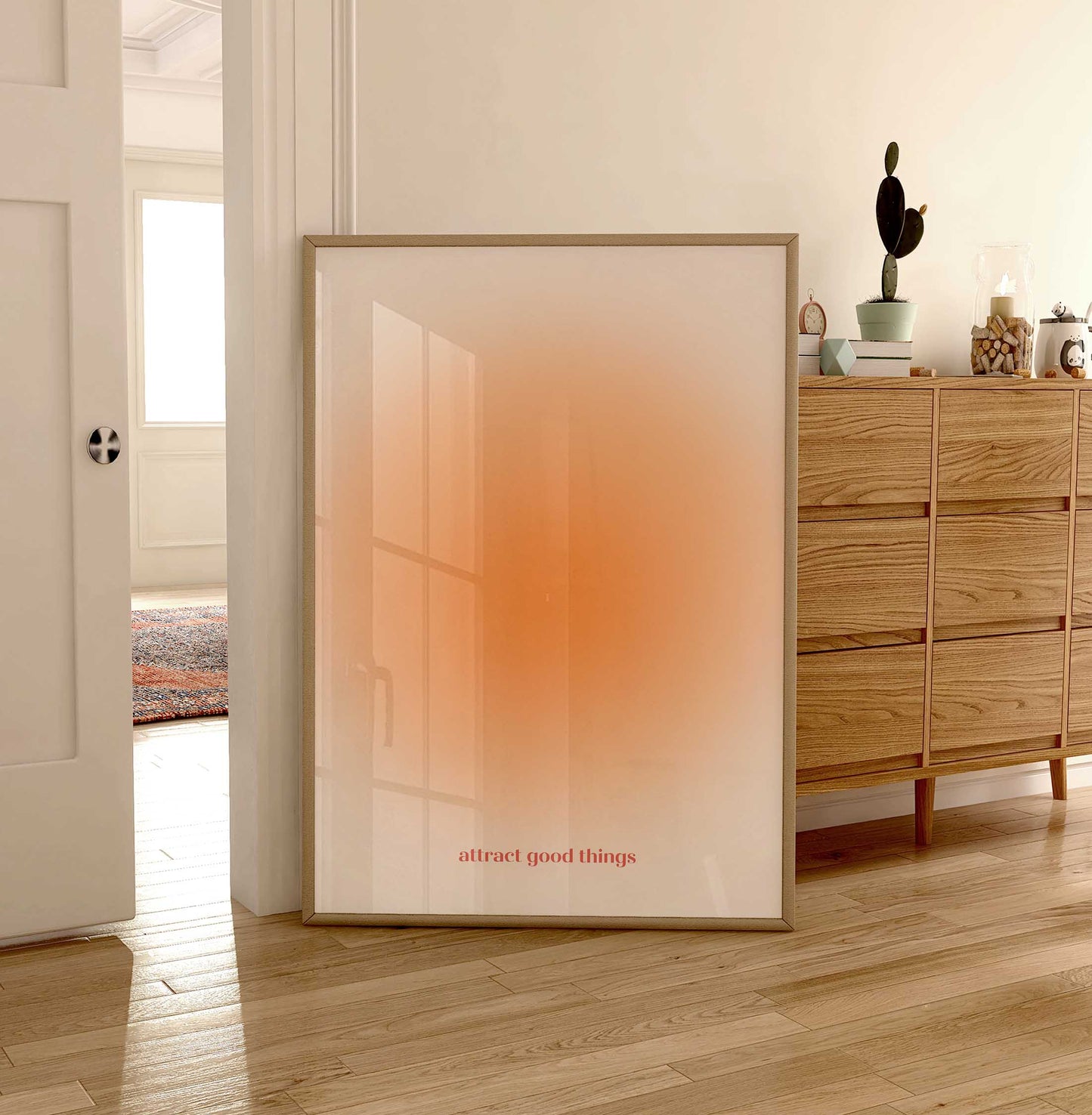 Gradient Aura Print - Energy Print - Aura Poster - Spiritual - Positive Affirmation Wall Art - Girls Bedroom - Orange Decor