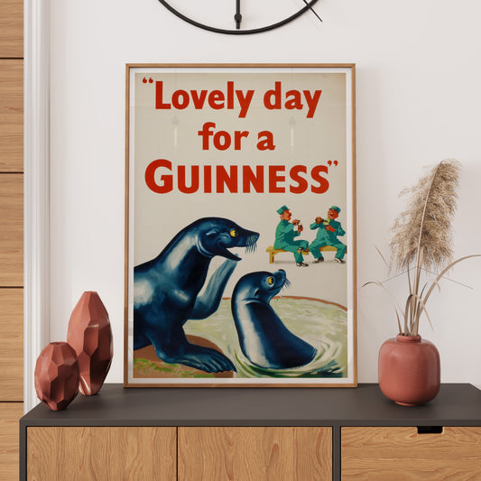 Guinness Poster: Retro Advert Poster, Guinness Time Print, Vintage Advertising Décor. Old Poster Ad, Beer Wall Décor, Art Gift