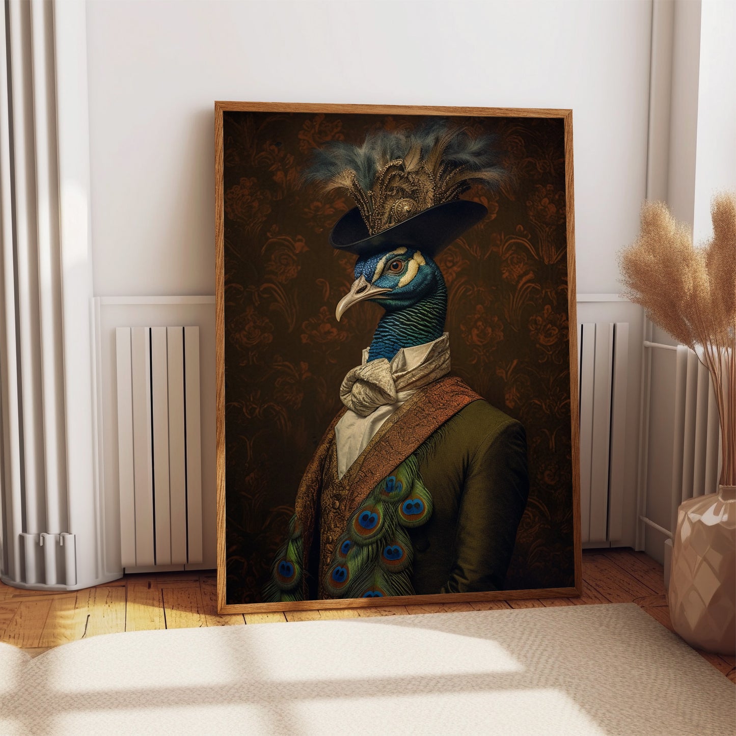 Victorian Peafowl Art Print, Dark Academia Wall Art, Peafowl Poster, Gothic Wall Décor, Victorian Poster, Animal Art, Gift Idea, A1,A2,A3,A4,A5
