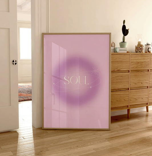 Soul Aura Print - Energy Print - Aura Poster - Spiritual - Angel Number Wall Art - Femininity Poster - Girls Bedroom - Pastel Purple Decor