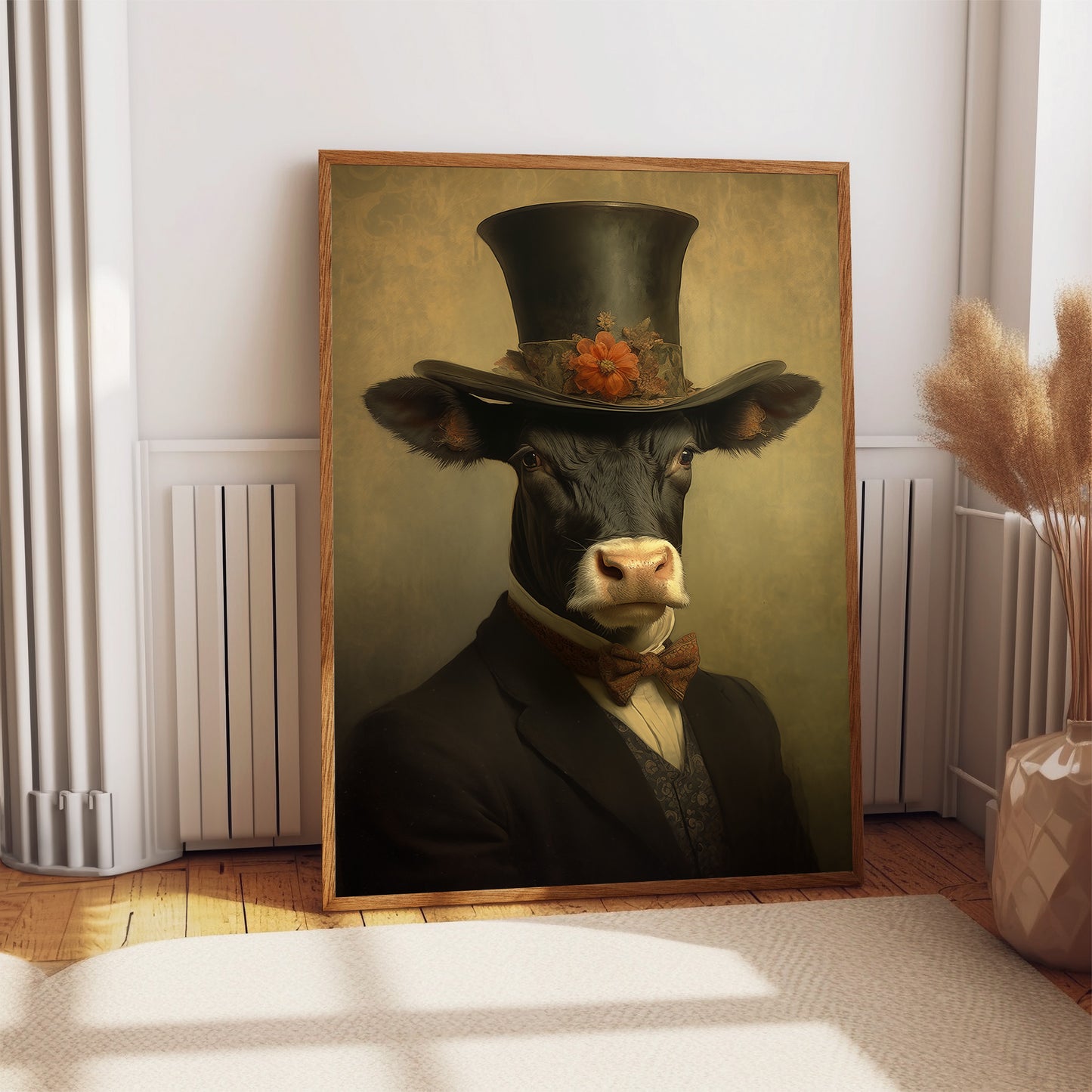 Victorian Cow Print, Dark Academia Wall Art, Cow Poster, Gothic Art, Victorian Poster, Animal Art Print, Gift Idea, A1,A2,A3,A4,A5