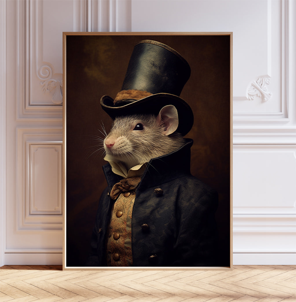 Gothic Rat Art Print, Gothic Art, Rat Poster, Vintage Victorian Décor, Gothic Wall Décor, Dark Academia Wall Art, Gift Idea, A1,A2,A3,A4,A5