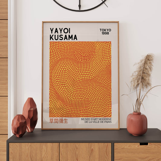 Yayoi Kusama Polka Dots Japanese Art WALL ART PRINT Exhibition Poster Asian Living Room Décor