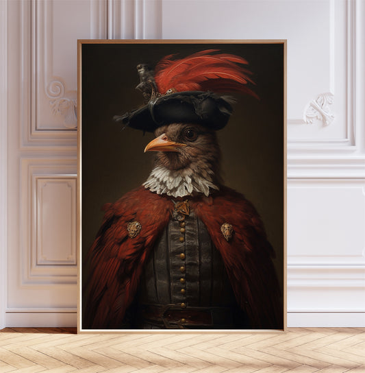 Gothic Robin Wall Art Print, Gothic Art, Robin Poster, Vintage Bird Décor, Dark Academia Wall Art, Gothic Bird Print, Gift Idea, A1,A2,A3,A4,A5