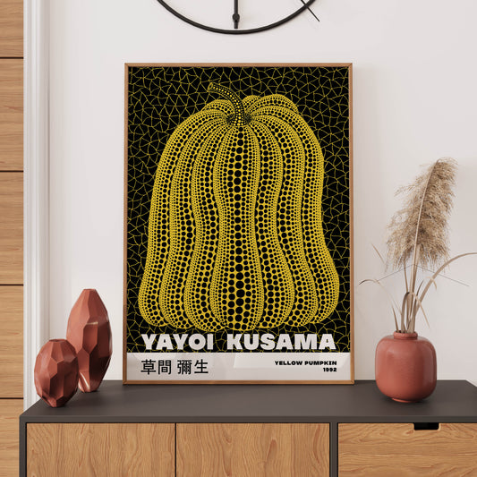 Yayoi Kusama Yellow Pumpkin Japanese Art WALL ART PRINT Exhibition Poster Asian Décor 