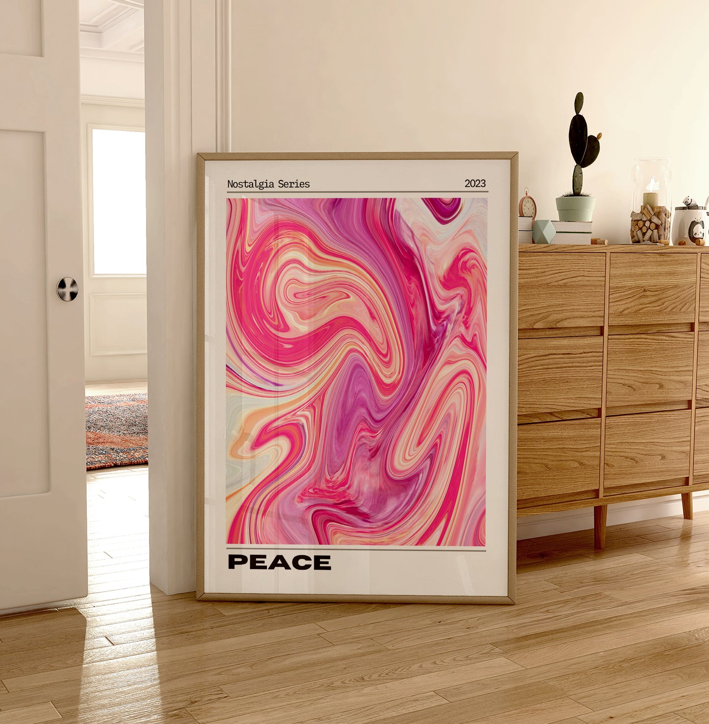 Peace Aura Print - Energy Print - Aura Poster - Spiritual - Angel Number Wall Art - Femininity Poster - Girls Bedroom - Pink Print