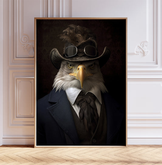 Gothic Eagle Wall Art Print, Gothic Art, Eagle Poster, Vintage Wall Décor, Dark Academia Wall Art, Gothic Print, Gift Idea, A1,A2,A3,A4,A5