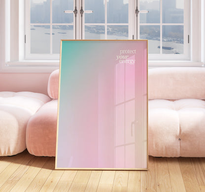 Gradient Aura Print - Energy Print - Aura Poster - Spiritual - Angel Number Wall Art - Femininity Poster - Girls Bedroom - Pastel Print