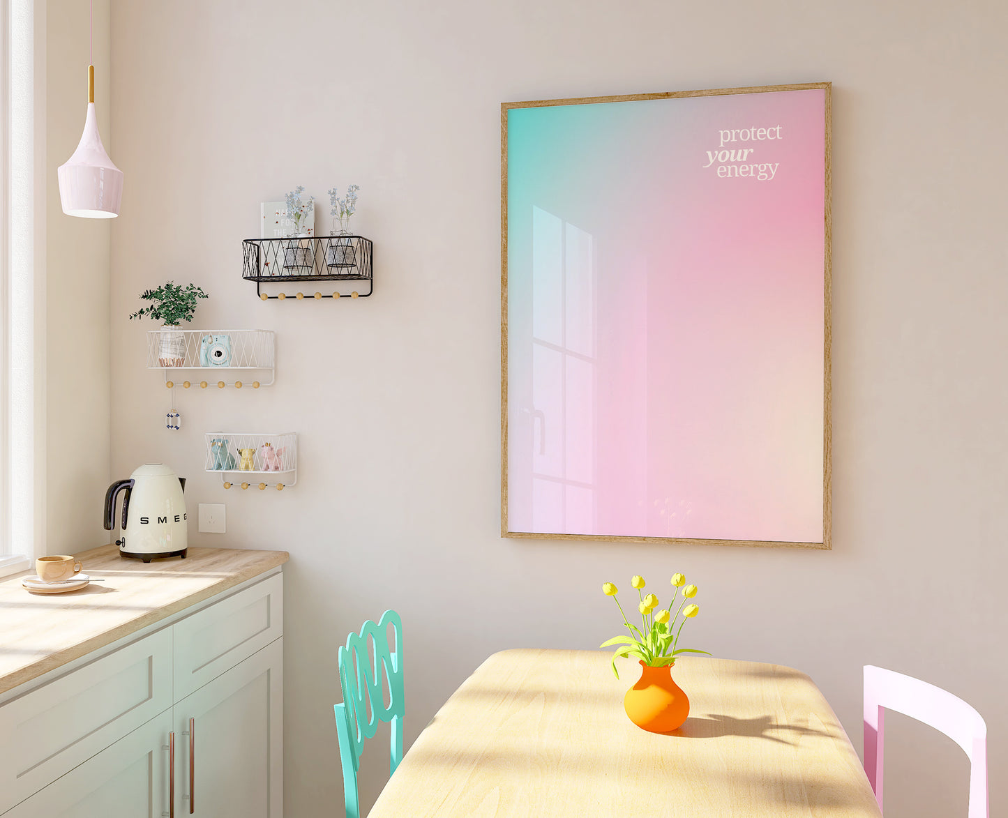 Gradient Aura Print - Energy Print - Aura Poster - Spiritual - Angel Number Wall Art - Femininity Poster - Girls Bedroom - Pastel Print