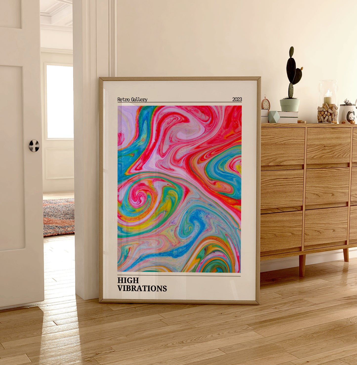 Colourful Aura Print - Energy Print - Aura Poster - Spiritual - Retro Wall Art - Femininty Poster - Girls Bedroom - Pink Print