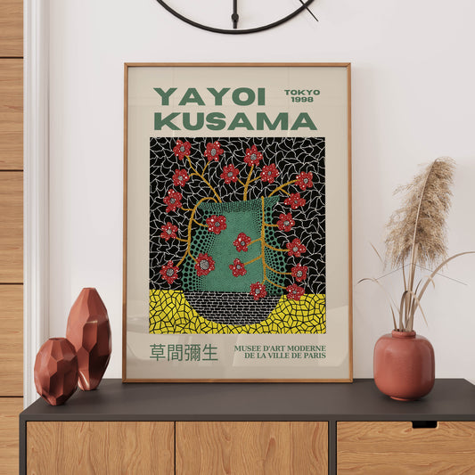 Yayoi Kusama Japanese Wall ART PRINT Exhibition Poster Vintage Home Décor