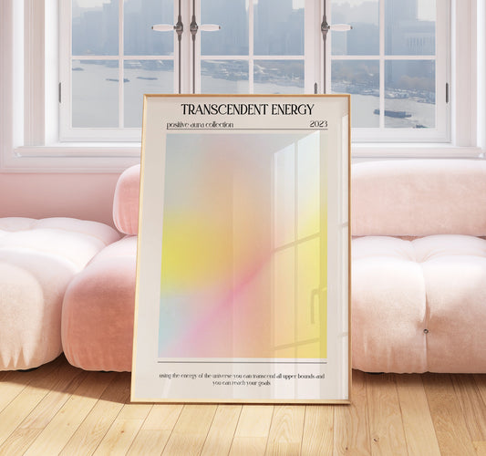 Transcendent Energy Print - Aura Print - Aura Poster - Spiritual - Angel Number Wall Art - Femininty Poster - Girls Bedroom - Pastel Print