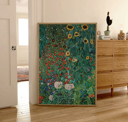 Gustav Klimt Farm Garden with Sunflowers