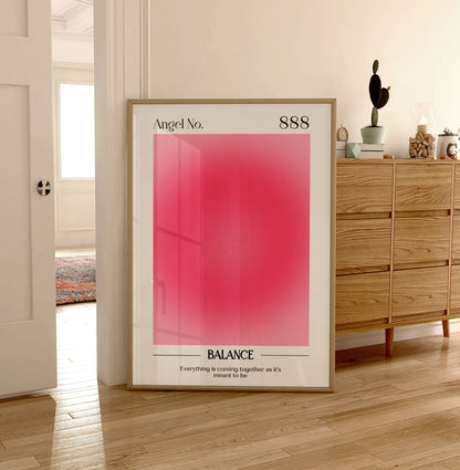 Angel Number Print - 888 Energy Print - Aura Poster - Spiritual - Angel Number Wall Art - Girls Bedroom - Balance Angel Number