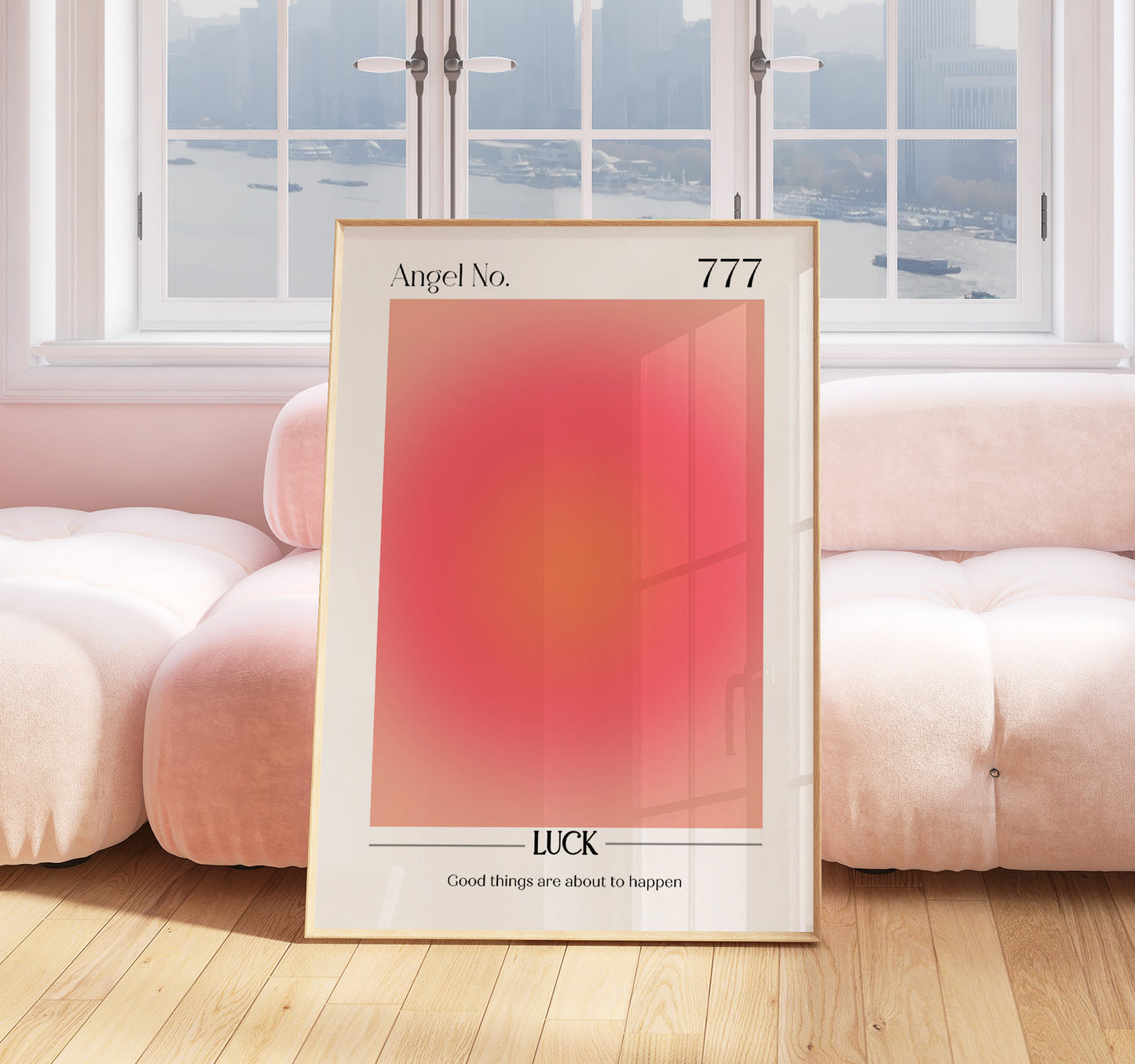 Angel Number Print - 777 Luck Print - Aura Poster - Angel Number Wall Art - Femininity Poster - Girls Bedroom - Pastel Print