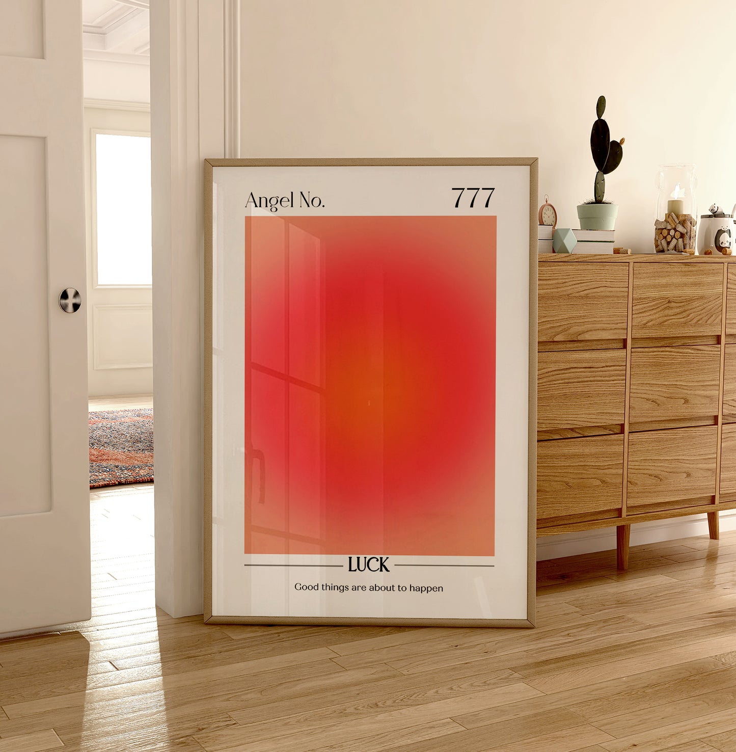 Angel Number Print - 777 Luck Print - Aura Poster - Angel Number Wall Art - Femininity Poster - Girls Bedroom - Pastel Print