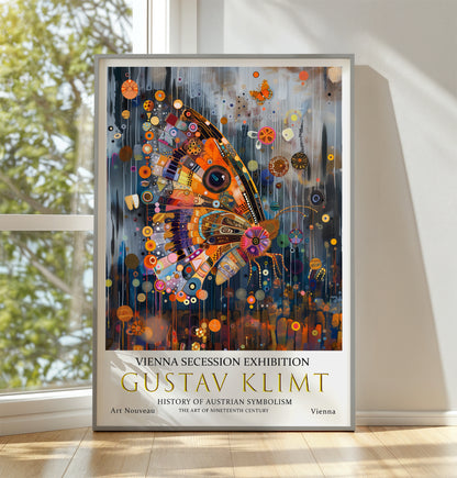 Gustav Klimt Butterfly Print, Klimt Museum Poster, Gustav Klimt Poster, Klimt Exhibition Poster, Gustav Klimt Painting, Night Garden.