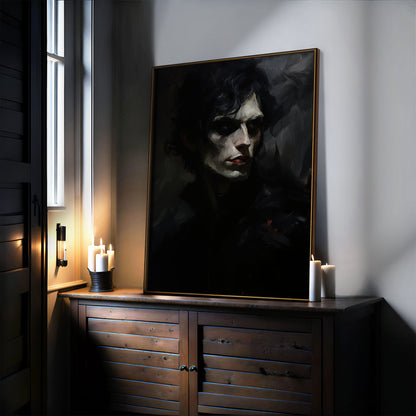Dracula Portrait - Gothic Artwork - Victorian Painting - Dark Academia Art - Print - Gothic Painting - Vampire Poster - Antique Poster