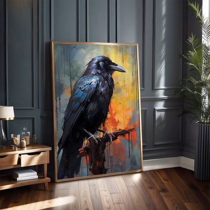 Raven Print - Spooky Poster - Raven Print - Dark Academia - Gothic Home Decor - Raven Wall Art