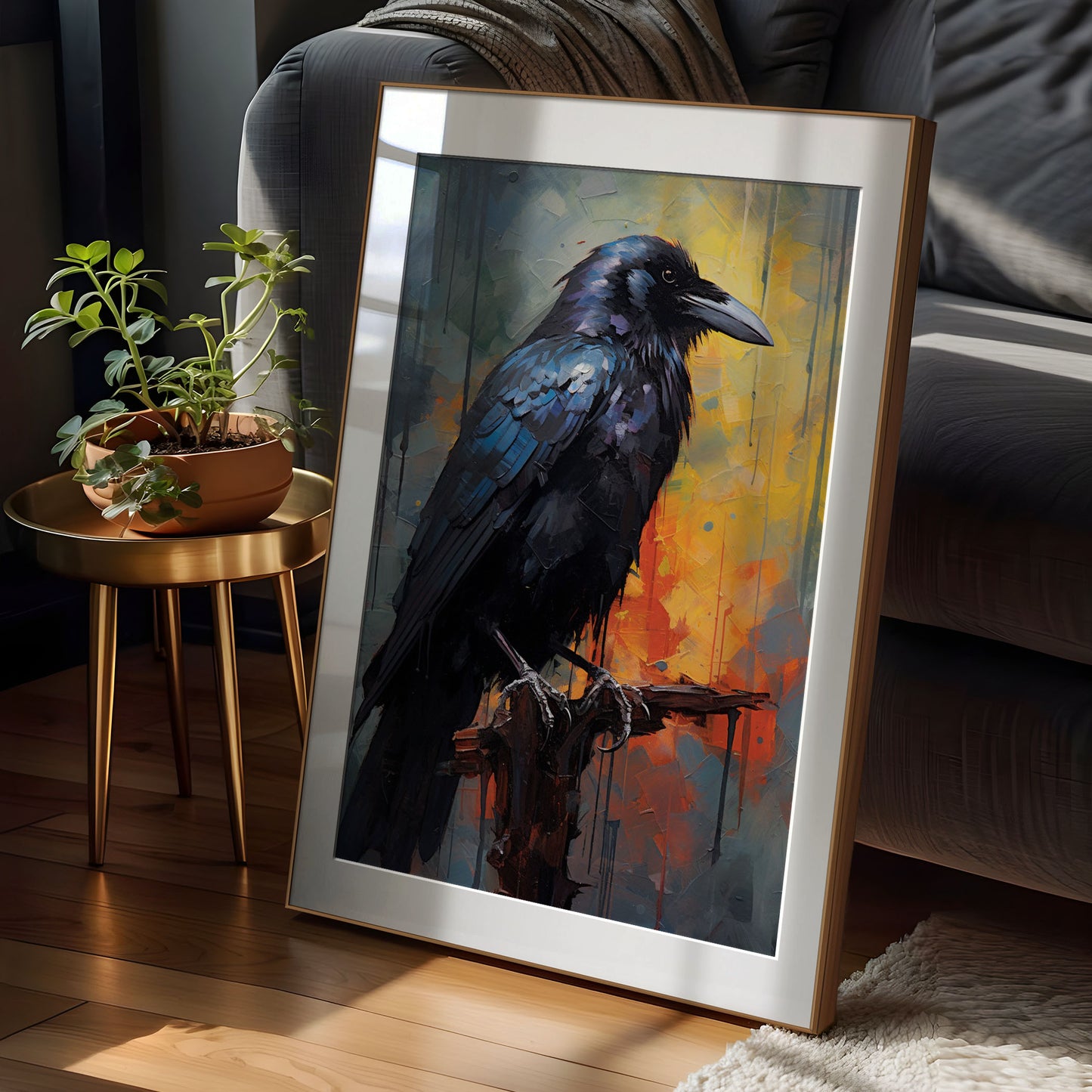 Raven Print - Spooky Poster - Raven Print - Dark Academia - Gothic Home Decor - Raven Wall Art