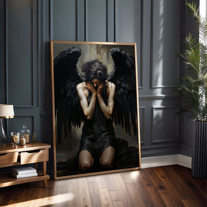 Fallen Angel Art - Gothic Artwork - Victorian Painting - Dark Academia Art - Print - Gothic Painting