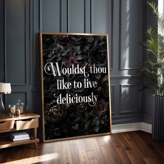 The Witch Quote - Maximalist Decor - Witchy Botanical - Gothic Wall Art - Black Phillip - Dark Academia - Gothic Decor - Witch Decor