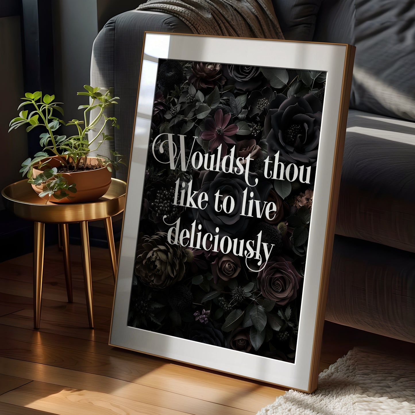 The Witch Quote - Maximalist Decor - Witchy Botanical - Gothic Wall Art - Black Phillip - Dark Academia - Gothic Decor - Witch Decor