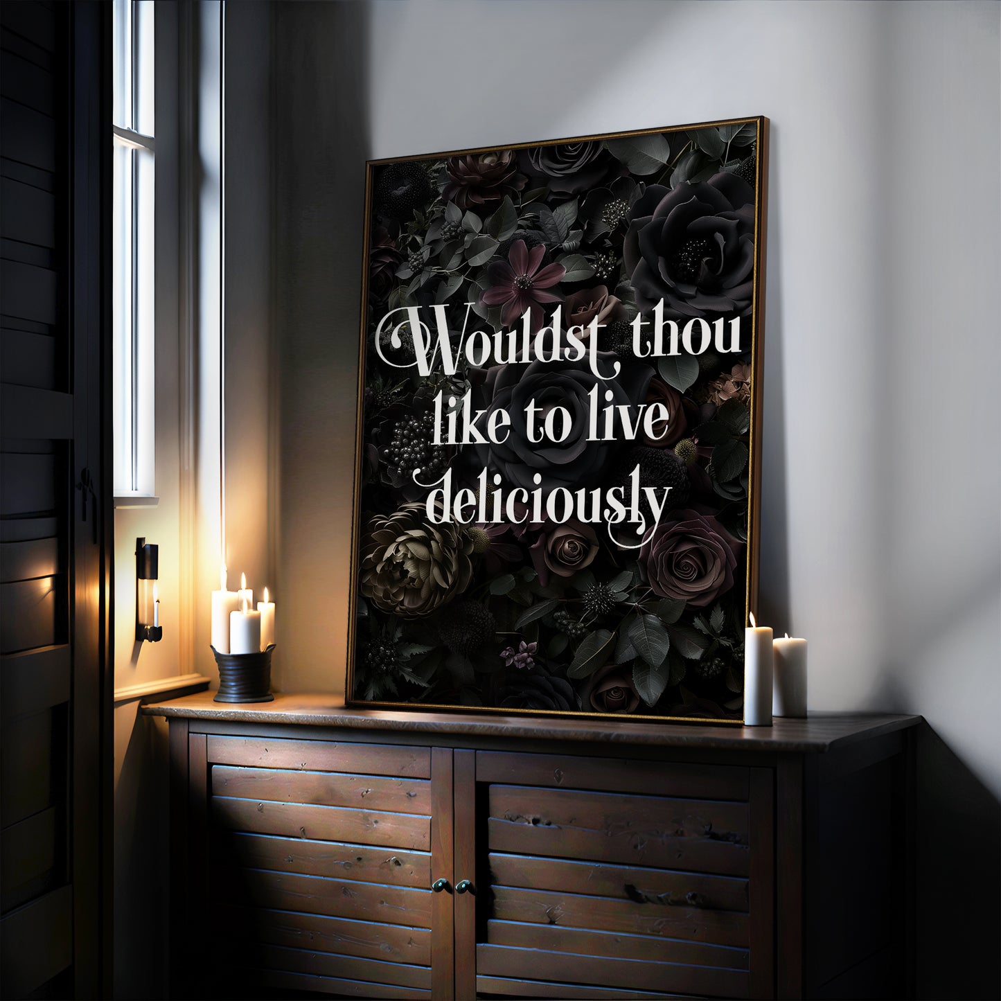 The Witch Quote - Maximalist Decor - Witchy Botanical - Gothic Wall Art - Black Phillip - Dark Academia - Gothic Decor - Witch Decor