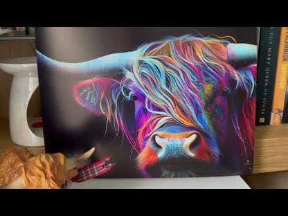 Highland Cow Wall Art Print - Colourful Farmhouse Home Décor