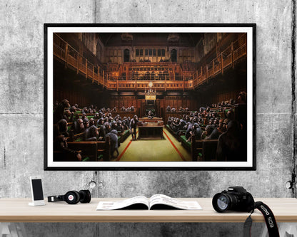 Banksy Devolved Parliament Graffiti WALL ART PRINT Poster Picture Wall Hanging