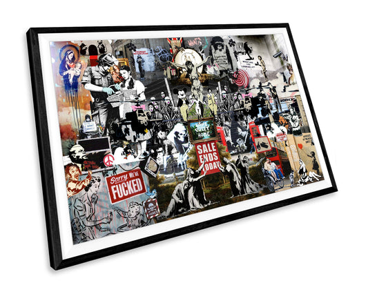 Banksy Montage Graffiti WALL ART PRINT Poster Picture Wall Hanging