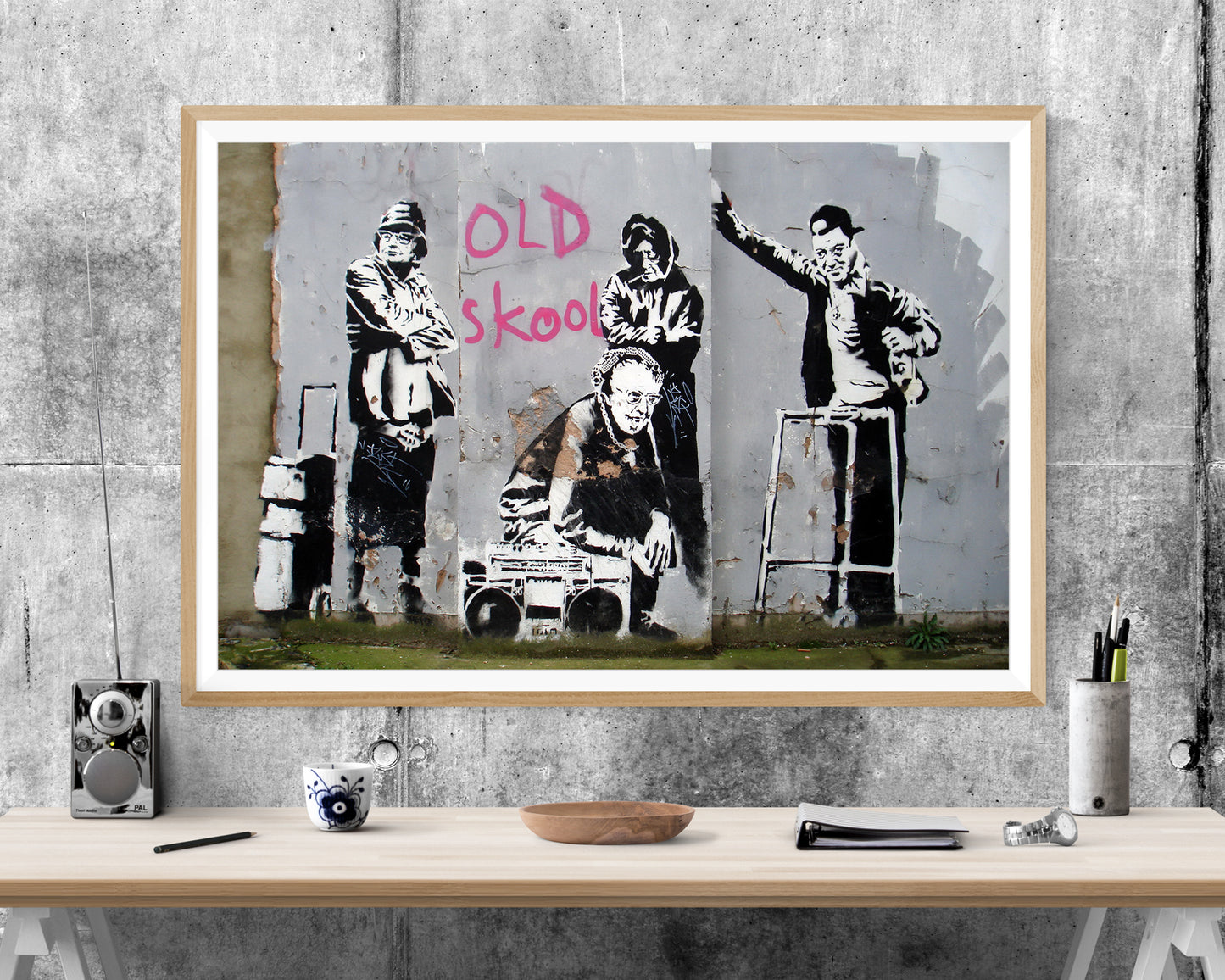 Banksy Old Skool Graffiti WALL ART PRINT Poster Picture Wall Hanging