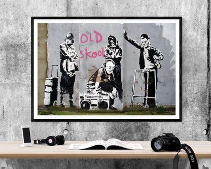 Banksy Old Skool Graffiti WALL ART PRINT Poster Picture Wall Hanging