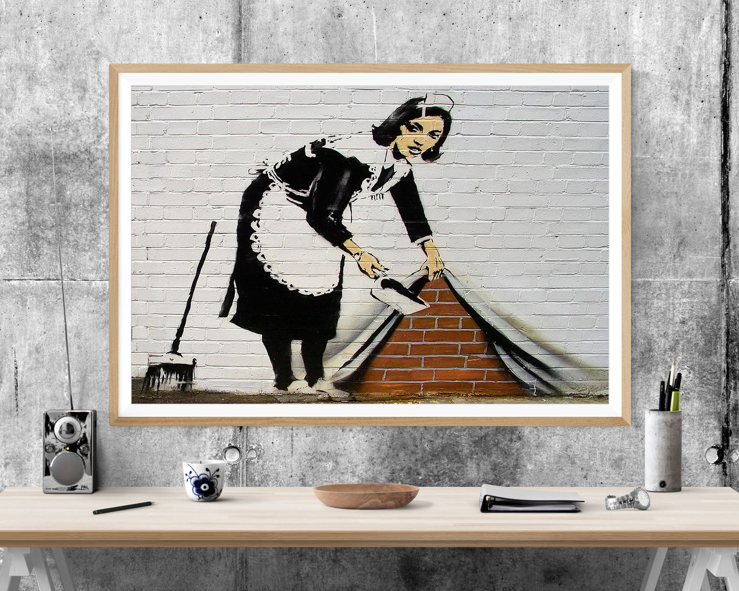 Banksy Sweep It under The Carpet Graffiti WALL ART PRINT Poster Picture Wall Hanging