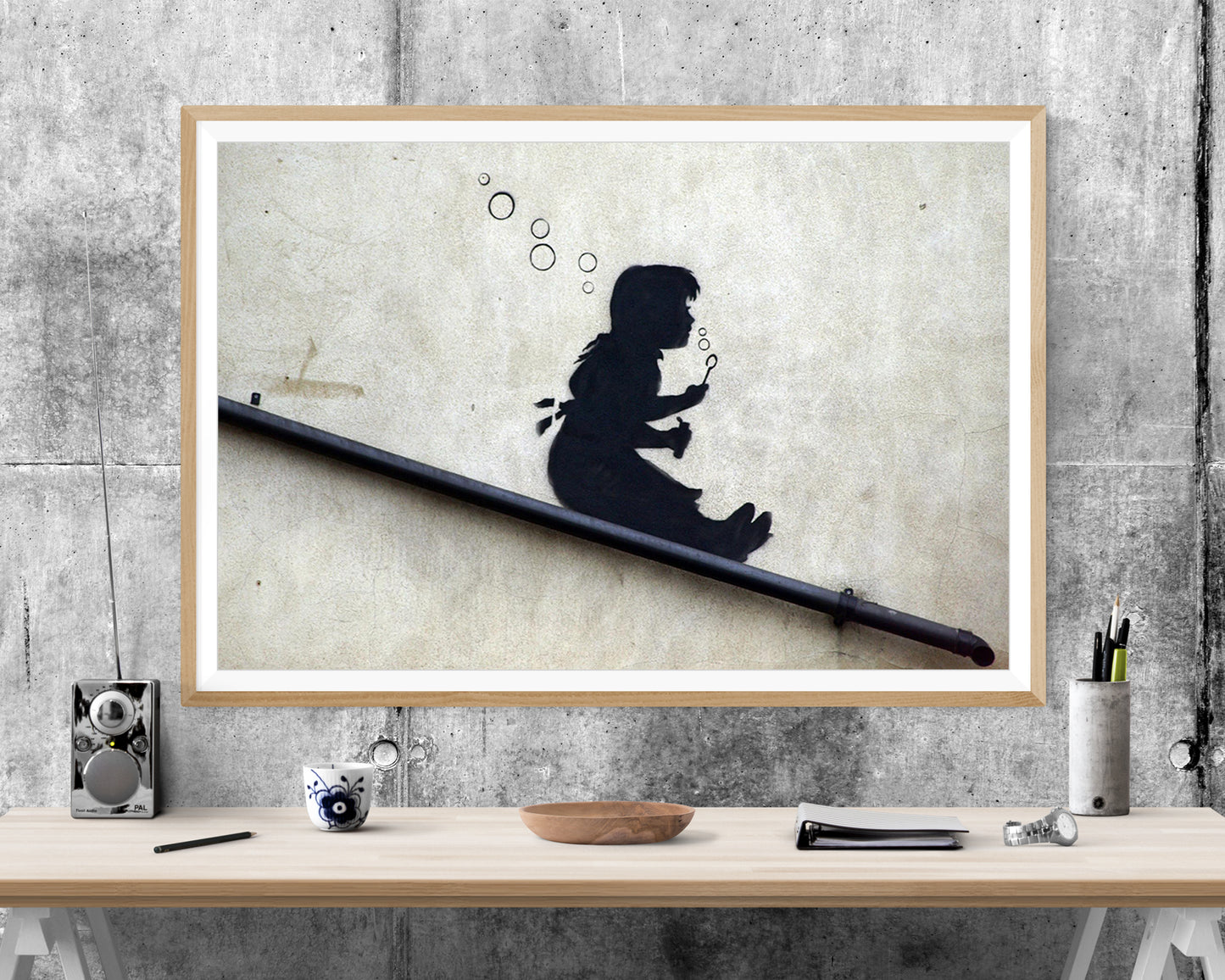 Banksy Bubble Girl Graffiti WALL ART PRINT Poster Picture Wall Hanging