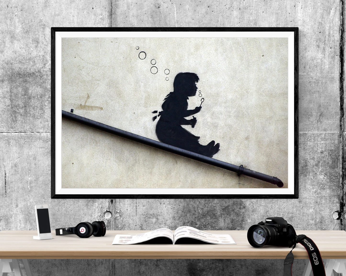 Banksy Bubble Girl Graffiti WALL ART PRINT Poster Picture Wall Hanging