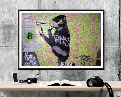 Banksy Gorilla WALL ART PRINT Poster Picture Wall Hanging