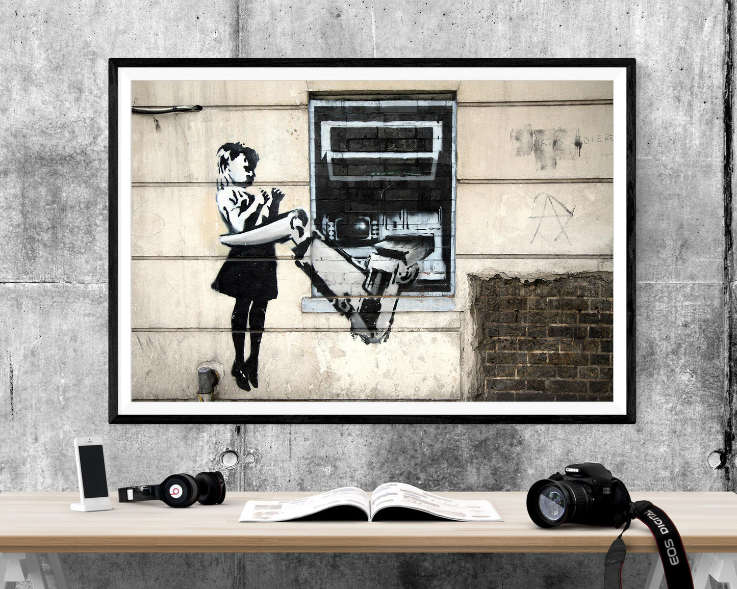 Banksy Cave Cash Machine Girl WALL ART PRINT Poster Picture Wall Hanging