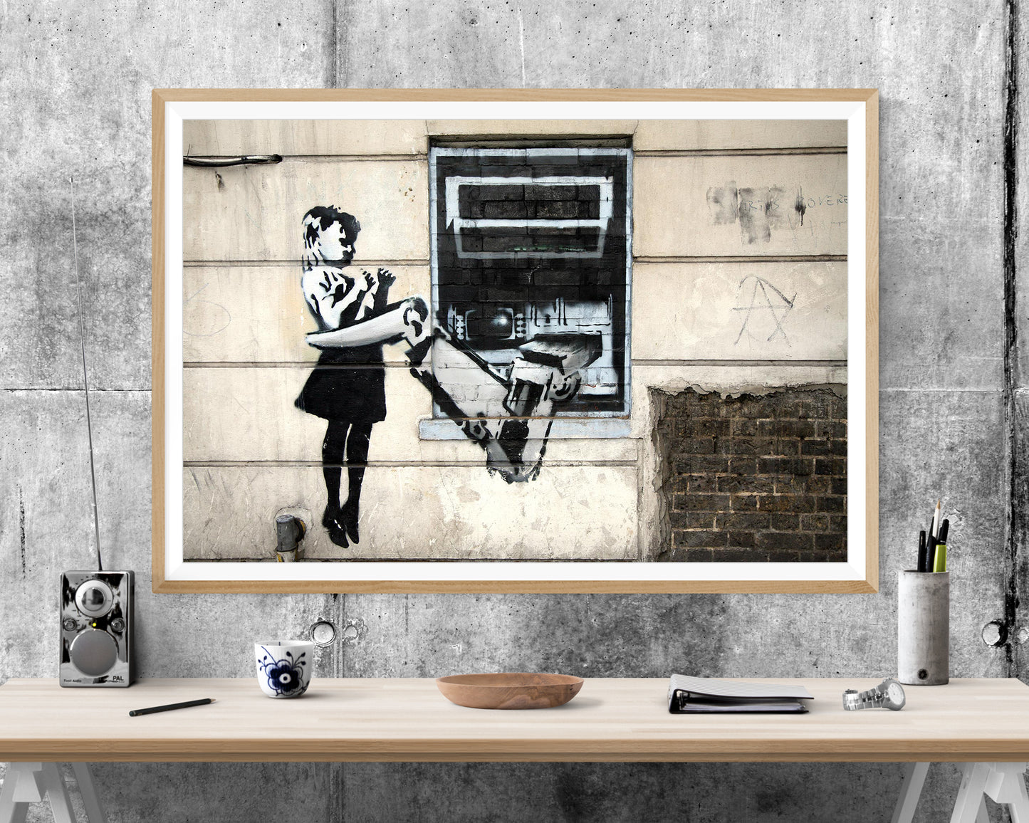 Banksy Cave Cash Machine Girl WALL ART PRINT Poster Picture Wall Hanging