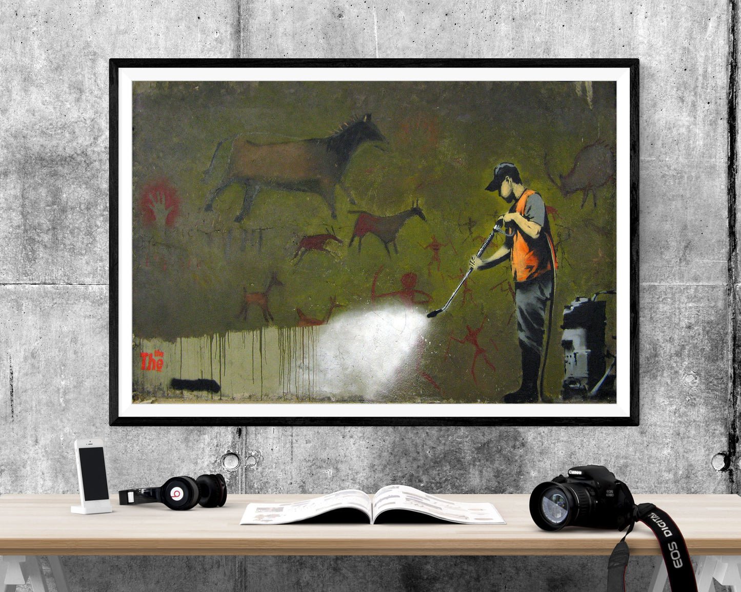 Banksy Cave Painting Removal WALL ART PRINT Poster Picture Wall Hanging