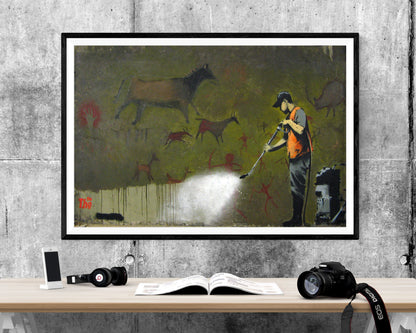 Banksy Cave Painting Removal WALL ART PRINT Poster Picture Wall Hanging