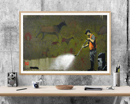 Banksy Cave Painting Removal WALL ART PRINT Poster Picture Wall Hanging