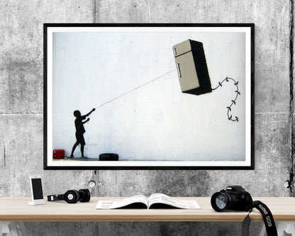 Banksy Fridge Kite WALL ART PRINT Poster Picture Wall Hanging