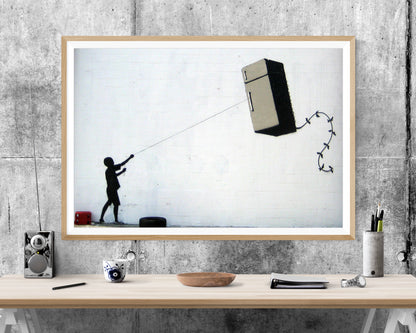 Banksy Fridge Kite WALL ART PRINT Poster Picture Wall Hanging