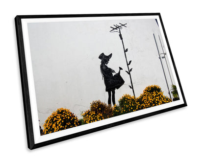 Banksy Man Aerial Flower Girl WALL ART PRINT Poster Picture Wall Hanging