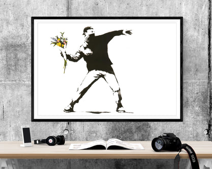 Banksy Flower Thrower WALL ART PRINT Poster Picture Wall Hanging