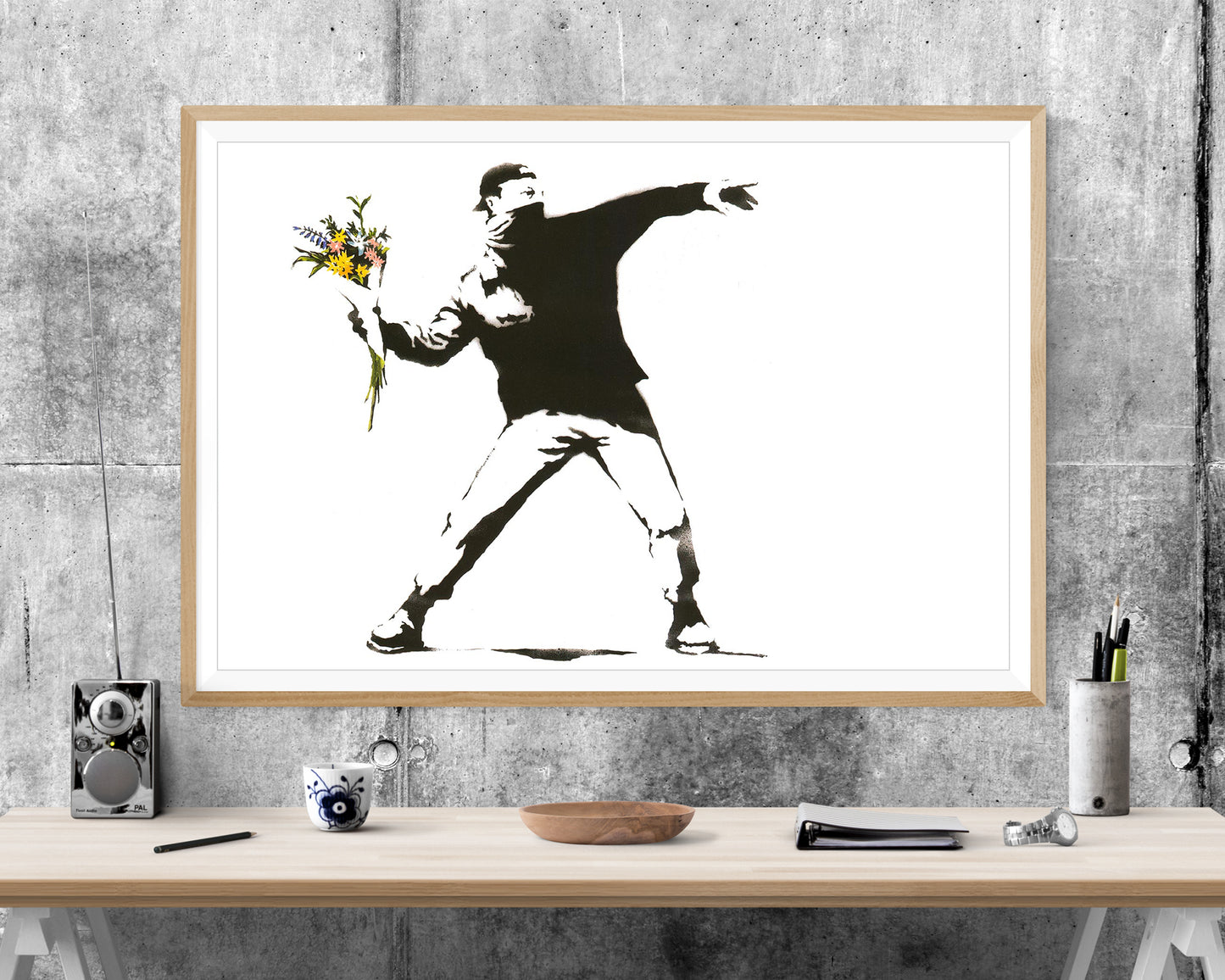 Banksy Flower Thrower WALL ART PRINT Poster Picture Wall Hanging