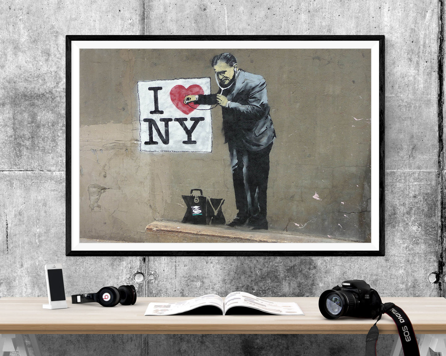 Banksy I Love NY WALL ART PRINT Poster Picture Wall Hanging